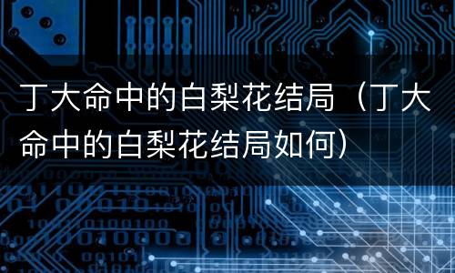 丁大命中的白梨花结局（丁大命中的白梨花结局如何）