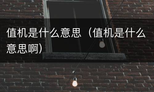 值机是什么意思（值机是什么意思啊）