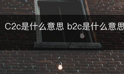 C2c是什么意思 b2c是什么意思