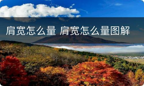 肩宽怎么量 肩宽怎么量图解