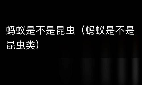 蚂蚁是不是昆虫（蚂蚁是不是昆虫类）