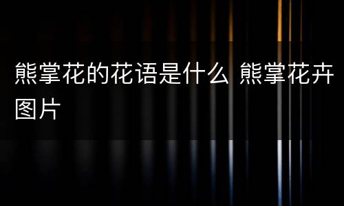 熊掌花的花语是什么 熊掌花卉图片