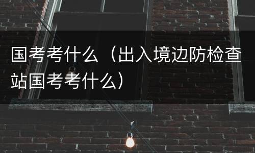 国考考什么（出入境边防检查站国考考什么）