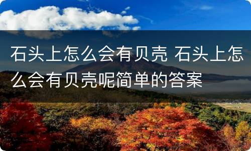 石头上怎么会有贝壳 石头上怎么会有贝壳呢简单的答案