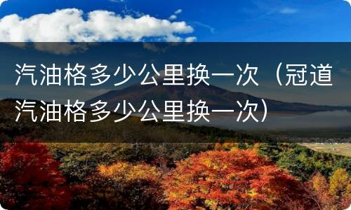 汽油格多少公里换一次（冠道汽油格多少公里换一次）