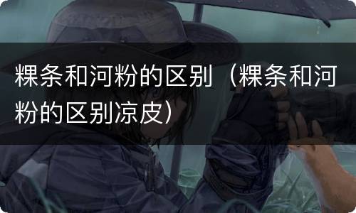 粿条和河粉的区别（粿条和河粉的区别凉皮）