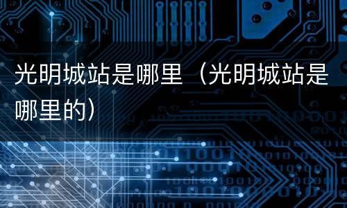 光明城站是哪里（光明城站是哪里的）