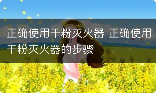 正确使用干粉灭火器 正确使用干粉灭火器的步骤