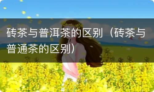 砖茶与普洱茶的区别（砖茶与普通茶的区别）