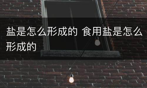 盐是怎么形成的 食用盐是怎么形成的