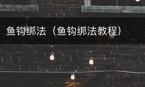 鱼钩绑法（鱼钩绑法教程）