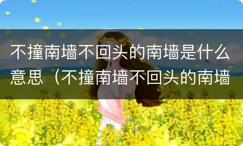 不撞南墙不回头的南墙是什么意思（不撞南墙不回头的南墙啥意思）