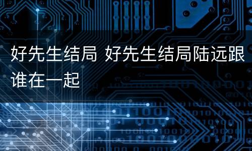 好先生结局 好先生结局陆远跟谁在一起