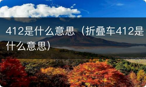 412是什么意思（折叠车412是什么意思）