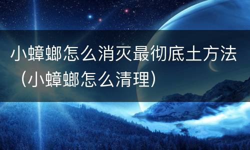 小蟑螂怎么消灭最彻底土方法（小蟑螂怎么清理）