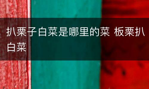 扒栗子白菜是哪里的菜 板栗扒白菜