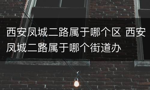 西安凤城二路属于哪个区 西安凤城二路属于哪个街道办