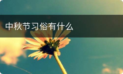 中秋节习俗有什么