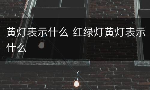 黄灯表示什么 红绿灯黄灯表示什么