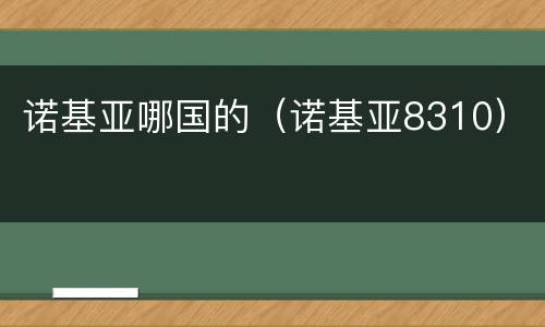 诺基亚哪国的（诺基亚8310）