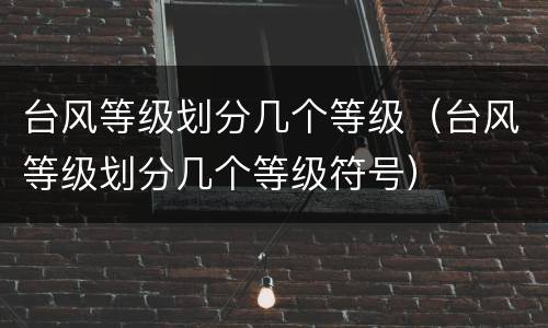 台风等级划分几个等级（台风等级划分几个等级符号）
