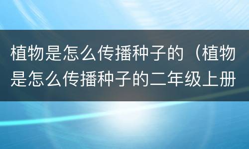 植物是怎么传播种子的（植物是怎么传播种子的二年级上册）