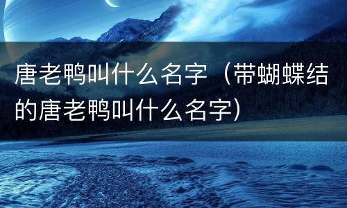 唐老鸭叫什么名字（带蝴蝶结的唐老鸭叫什么名字）