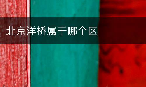 北京洋桥属于哪个区