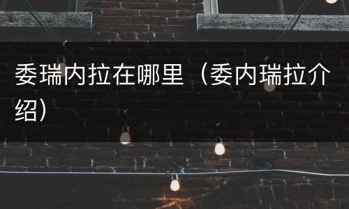 委瑞内拉在哪里（委内瑞拉介绍）