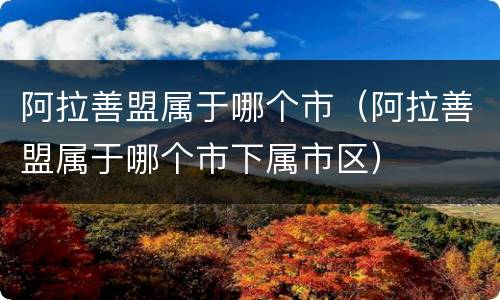 阿拉善盟属于哪个市（阿拉善盟属于哪个市下属市区）