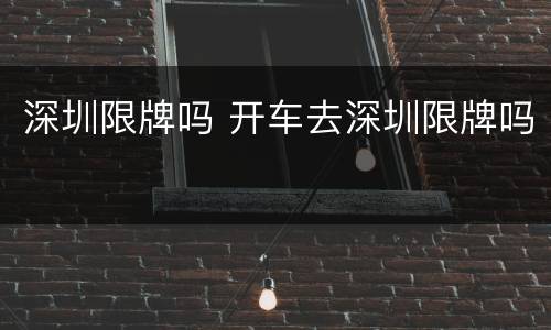 深圳限牌吗 开车去深圳限牌吗