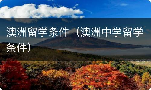 澳洲留学条件（澳洲中学留学条件）