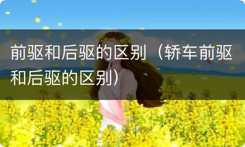 前驱和后驱的区别（轿车前驱和后驱的区别）