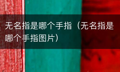无名指是哪个手指（无名指是哪个手指图片）