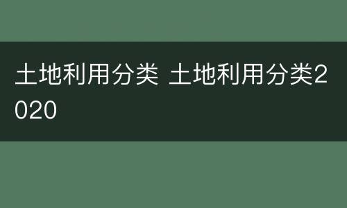 土地利用分类 土地利用分类2020