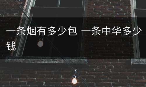 一条烟有多少包 一条中华多少钱