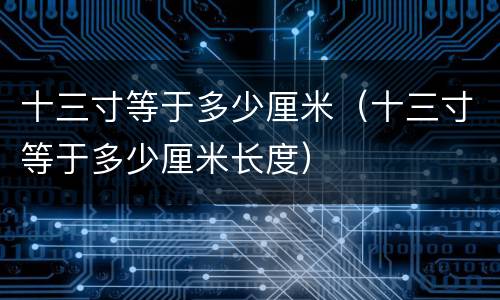 十三寸等于多少厘米（十三寸等于多少厘米长度）