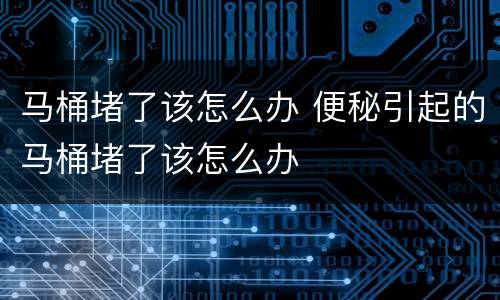 马桶堵了该怎么办 便秘引起的马桶堵了该怎么办