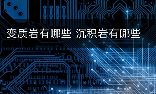 变质岩有哪些 沉积岩有哪些