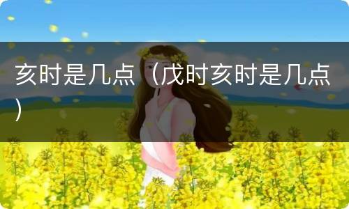 亥时是几点（戊时亥时是几点）