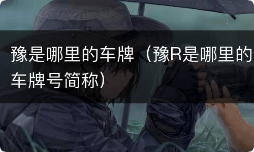 豫是哪里的车牌（豫R是哪里的车牌号简称）