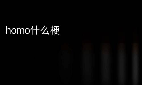 homo什么梗