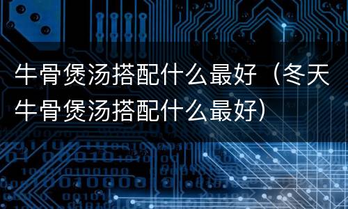 牛骨煲汤搭配什么最好（冬天牛骨煲汤搭配什么最好）