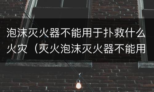 泡沫灭火器不能用于扑救什么火灾（灭火泡沫灭火器不能用于扑救什么火灾）