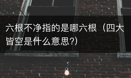 六根不净指的是哪六根（四大皆空是什么意思?）