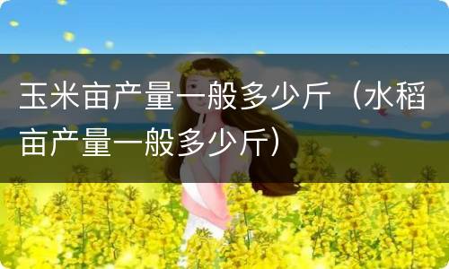 玉米亩产量一般多少斤（水稻亩产量一般多少斤）