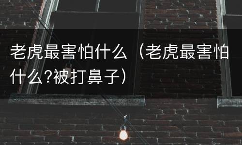 老虎最害怕什么（老虎最害怕什么?被打鼻子）