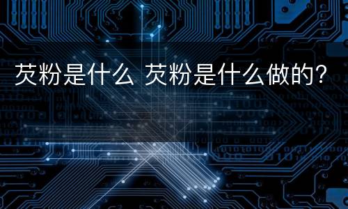 芡粉是什么 芡粉是什么做的?