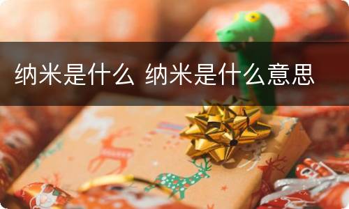 纳米是什么 纳米是什么意思