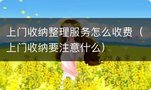 上门收纳整理服务怎么收费（上门收纳要注意什么）